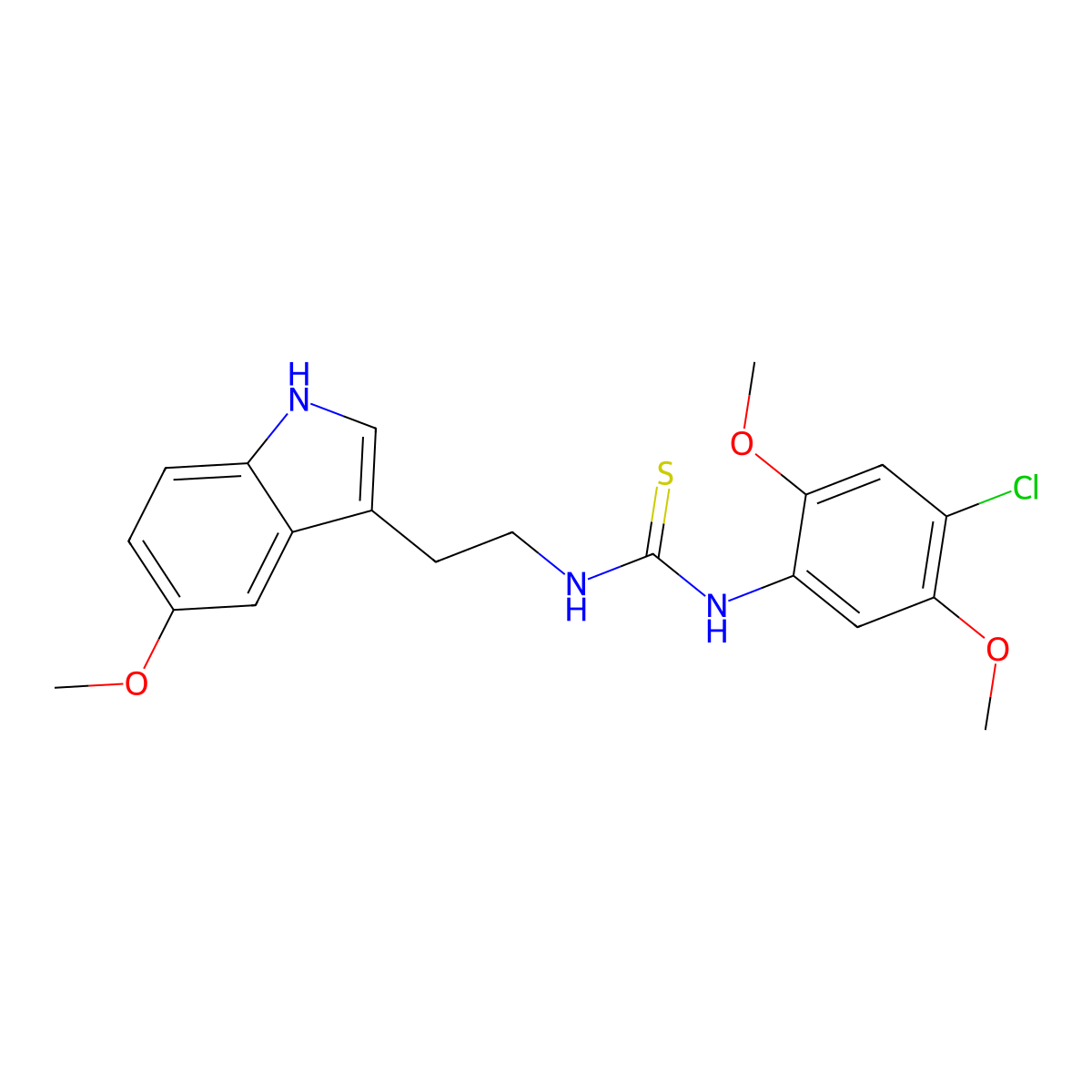 1-(4-chloro-2,5-dimethoxyphenyl)-3-[2-(5-methoxy-1H-indol-3-yl)ethyl]thiourea molecular structure, CAS 831236-56-7