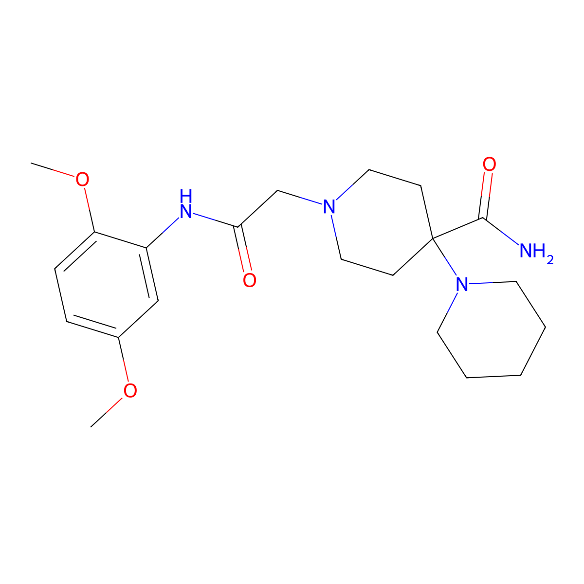 1'-{2-[(2,5-Dimethoxyphenyl)amino]-2-oxoethyl}-1,4'-bipiperidine-4'-carboxamide molecular structure, CAS 831236-63-6