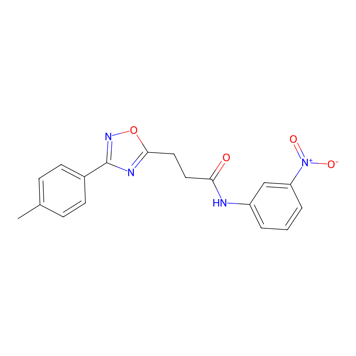3-[3-(4-methylphenyl)-1,2,4-oxadiazol-5-yl]-N-(3-nitrophenyl)propanamide molecular structure, CAS 831236-71-6