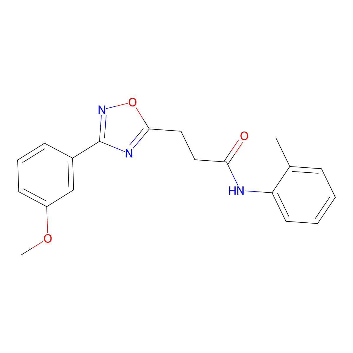 3-[3-(3-methoxyphenyl)-1,2,4-oxadiazol-5-yl]-N-(2-methylphenyl)propanamide molecular structure, CAS 831237-14-0