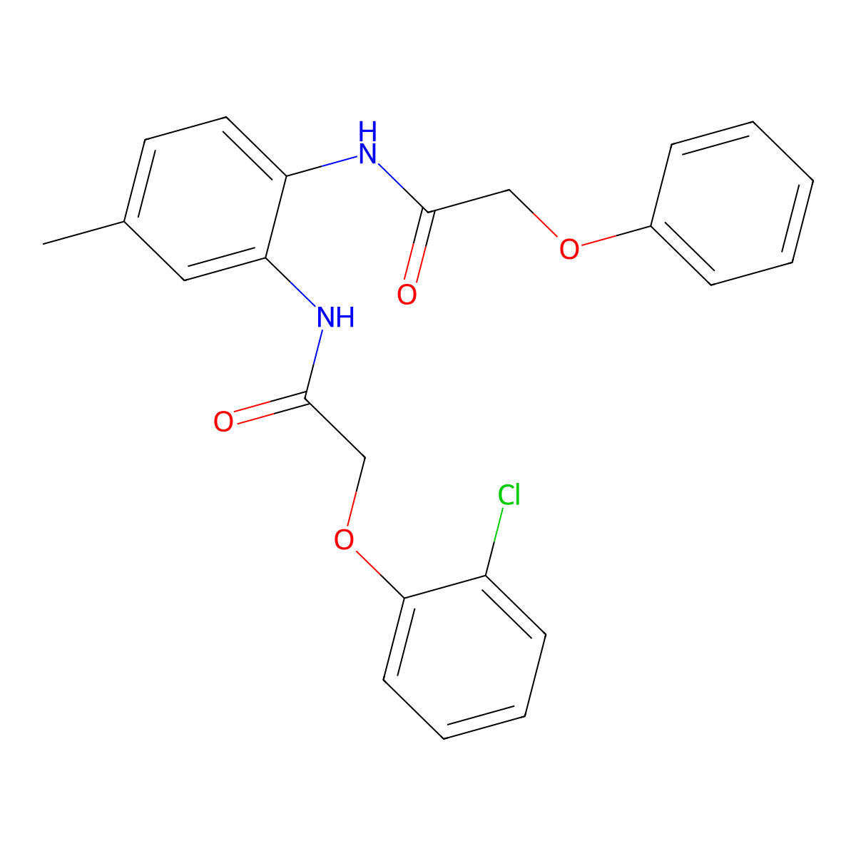 N-[2-[[2-(2-chlorophenoxy)acetyl]amino]-4-methylphenyl]-2-phenoxyacetamide molecular structure, CAS 831237-34-4