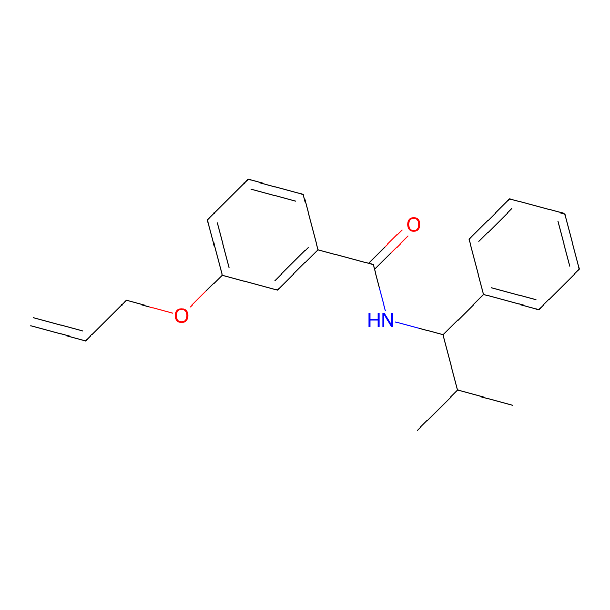 N-(2-methyl-1-phenylpropyl)-3-prop-2-enoxybenzamide molecular structure, CAS 831237-85-5