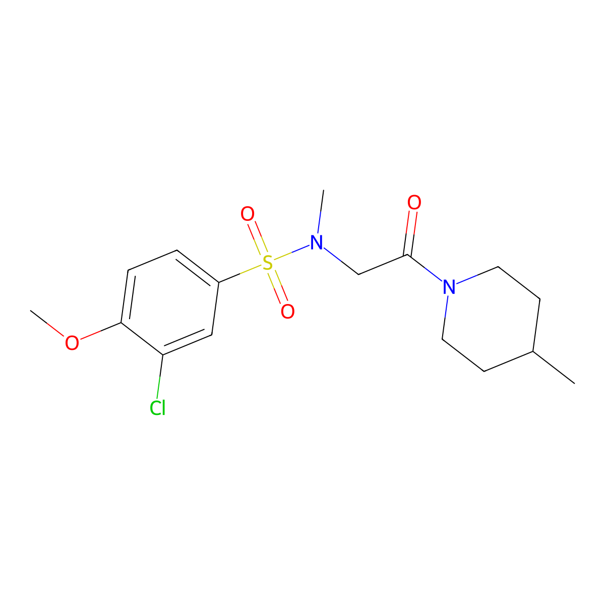 3-chloro-4-methoxy-N-methyl-N-[2-(4-methylpiperidin-1-yl)-2-oxoethyl]benzenesulfonamide molecular structure, CAS 831237-89-9