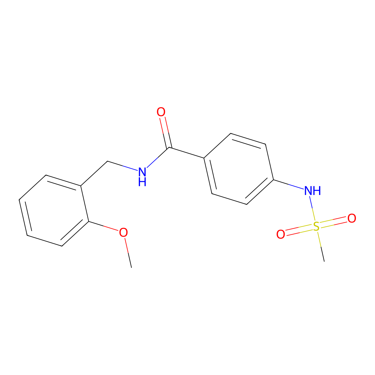 N-(2-methoxybenzyl)-4-[(methylsulfonyl)amino]benzamide molecular structure, CAS 831238-02-9