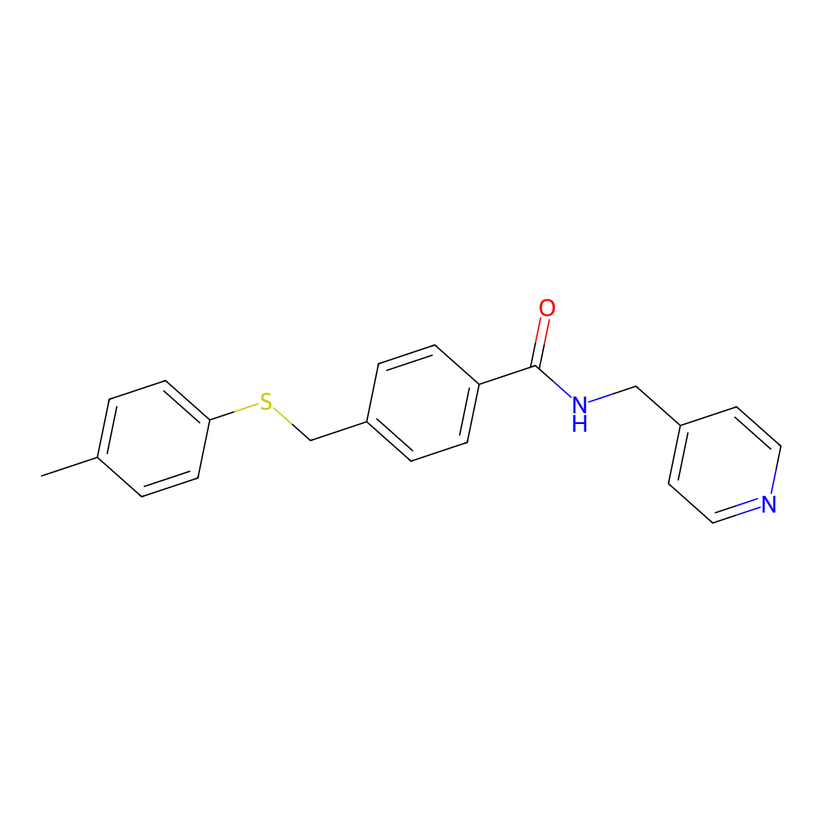 4-[(4-methylphenyl)sulfanylmethyl]-N-(pyridin-4-ylmethyl)benzamide molecular structure, CAS 831238-31-4