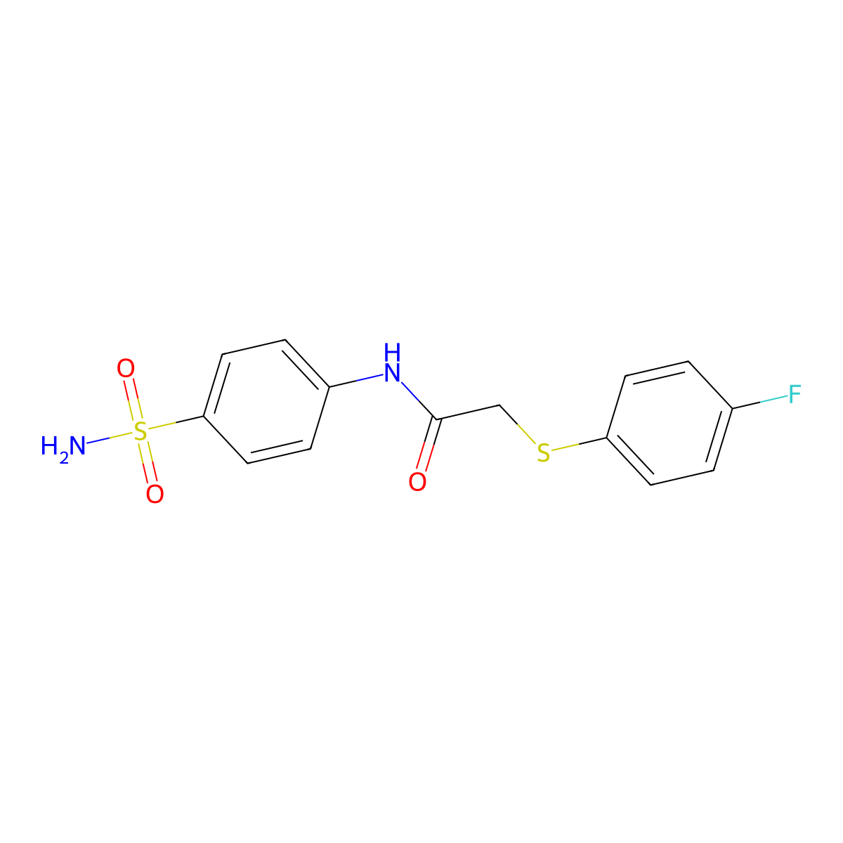 2-((4-fluorophenyl)thio)-N-(4-sulfamoylphenyl)acetamide molecular structure, CAS 831238-42-7