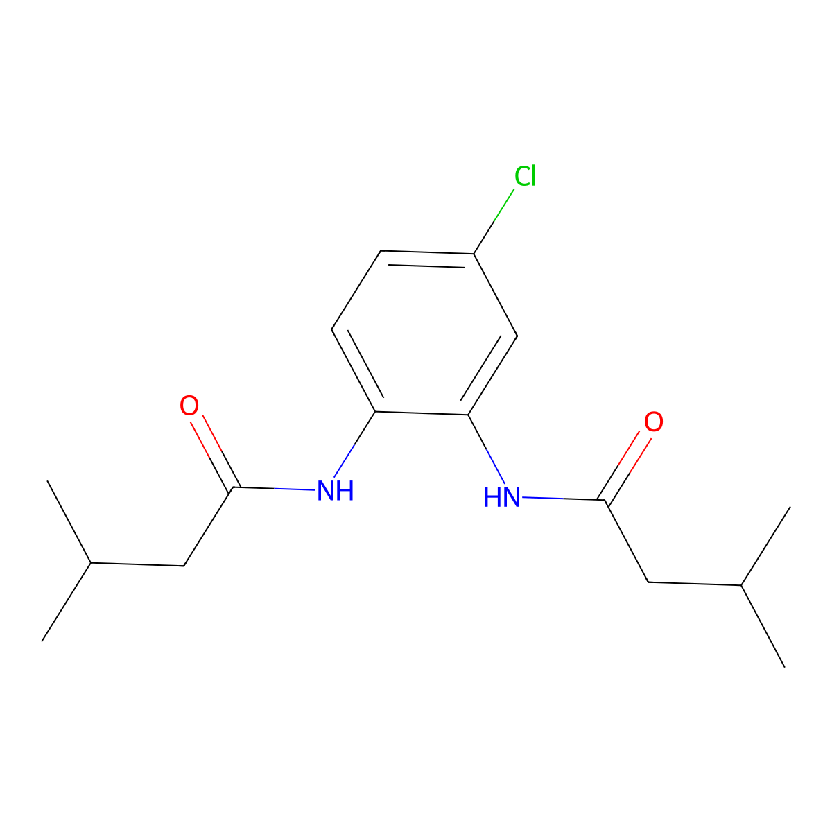 N-[4-chloro-2-(3-methylbutanoylamino)phenyl]-3-methylbutanamide molecular structure, CAS 831238-44-9