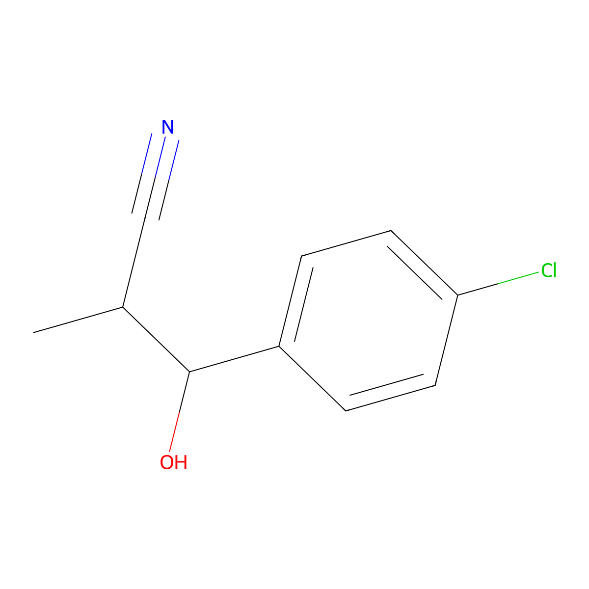 3-(4-Chlorophenyl)-3-hydroxy-2-methylpropanenitrile molecular structure, CAS 831239-10-2