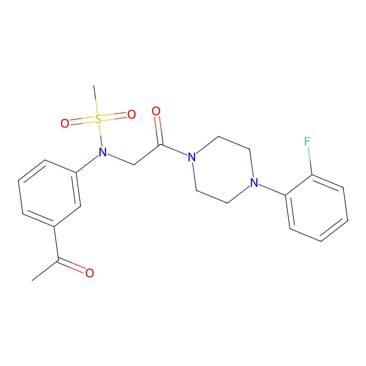 N-(3-acetylphenyl)-N-[2-[4-(2-fluorophenyl)piperazin-1-yl]-2-oxoethyl]methanesulfonamide molecular structure, CAS 831239-14-6
