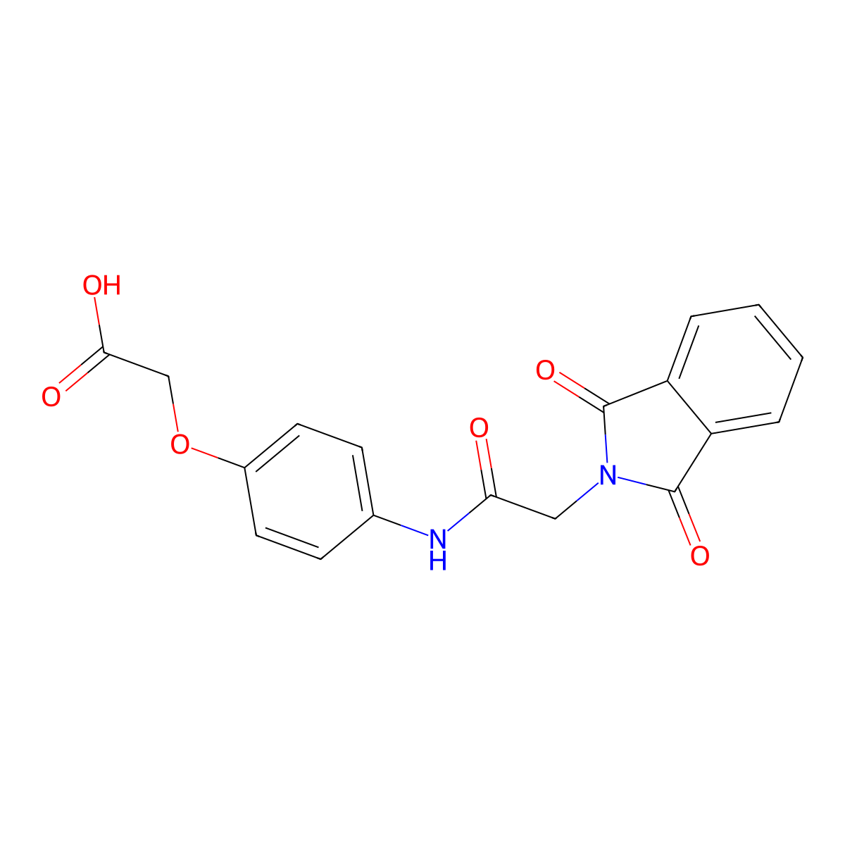 (4-{[(1,3-dioxo-1,3-dihydro-2H-isoindol-2-yl)acetyl]amino}phenoxy)acetic acid molecular structure, CAS 831239-29-3