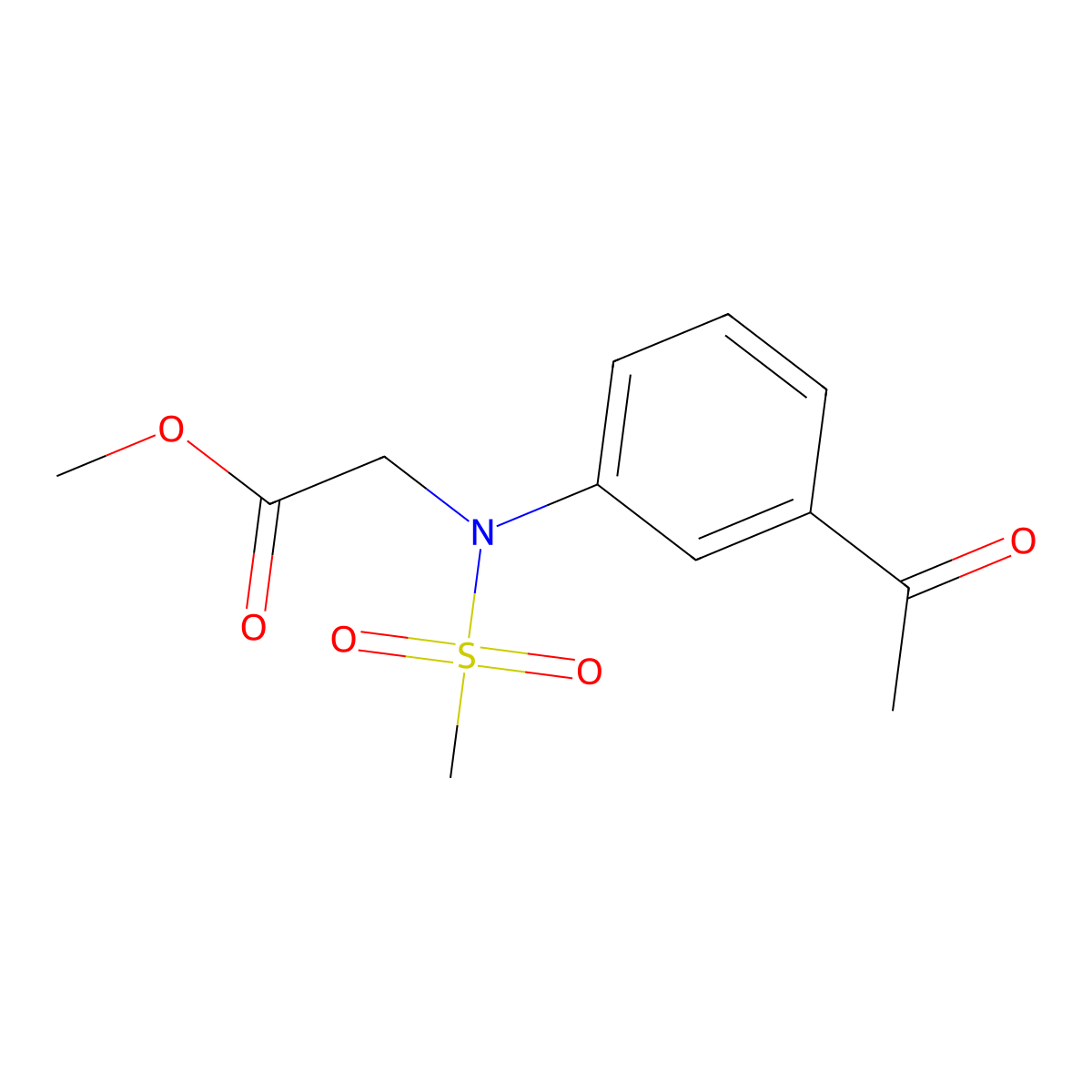 methyl N-(3-acetylphenyl)-N-(methylsulfonyl)glycinate molecular structure, CAS 831239-32-8
