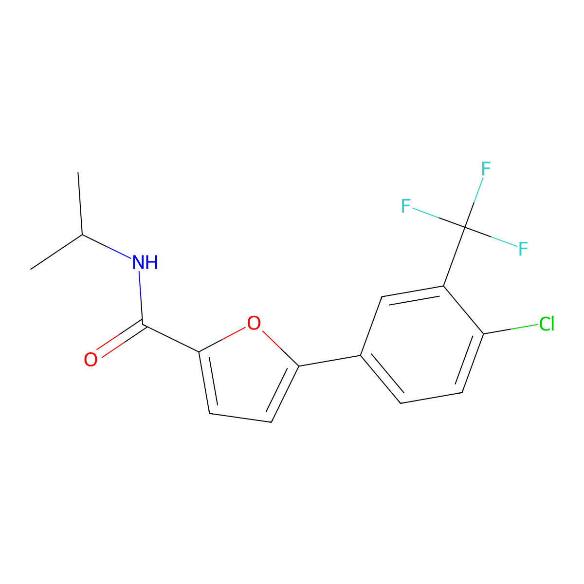 5-[4-chloro-3-(trifluoromethyl)phenyl]-N-isopropyl-2-furamide molecular structure, CAS 831239-42-0