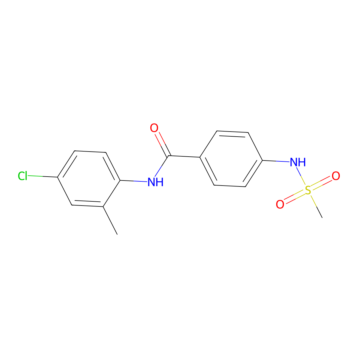 N-(4-chloro-2-methylphenyl)-4-(methanesulfonamido)benzamide molecular structure, CAS 831239-72-6
