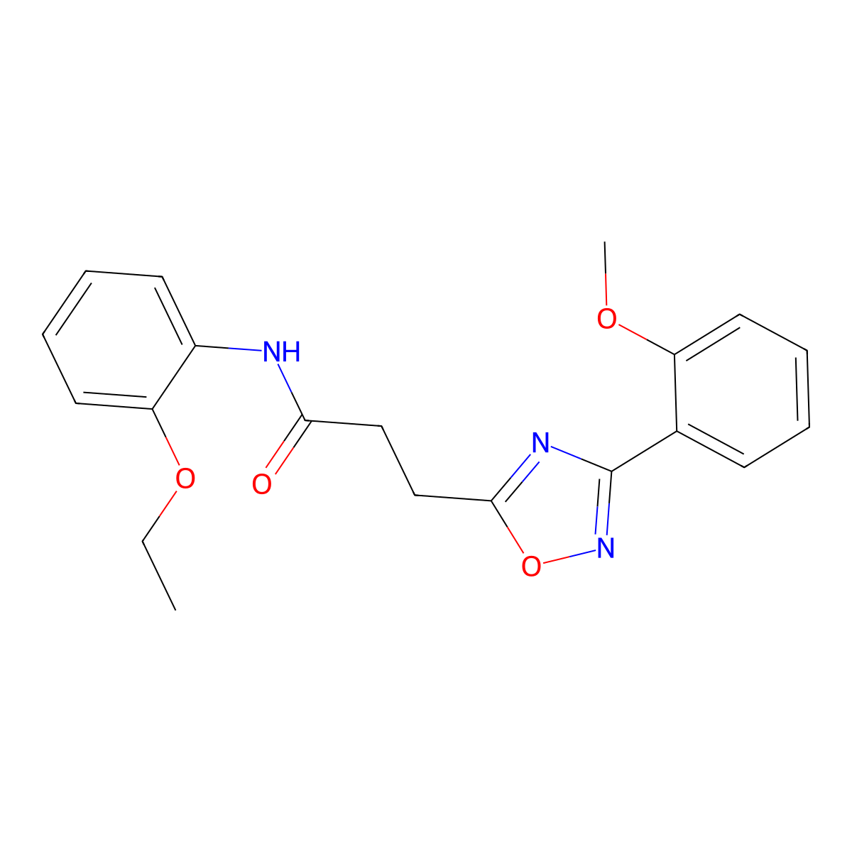 N-(2-ethoxyphenyl)-3-[3-(2-methoxyphenyl)-1,2,4-oxadiazol-5-yl]propanamide molecular structure, CAS 831239-75-9