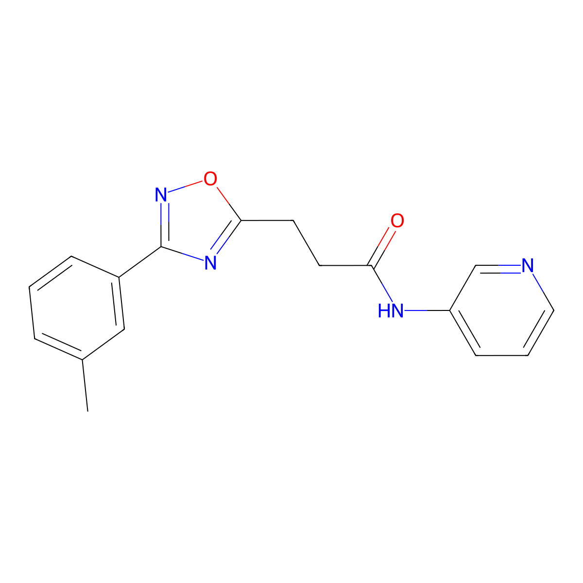 3-[3-(3-methylphenyl)-1,2,4-oxadiazol-5-yl]-N-pyridin-3-ylpropanamide molecular structure, CAS 831239-80-6