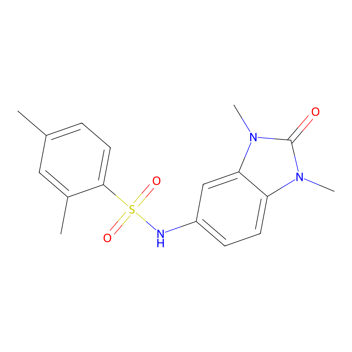 N-(1,3-dimethyl-2-oxo-2,3-dihydro-1H-benzimidazol-5-yl)-2,4-dimethylbenzenesulfonamide molecular structure, CAS 831239-84-0