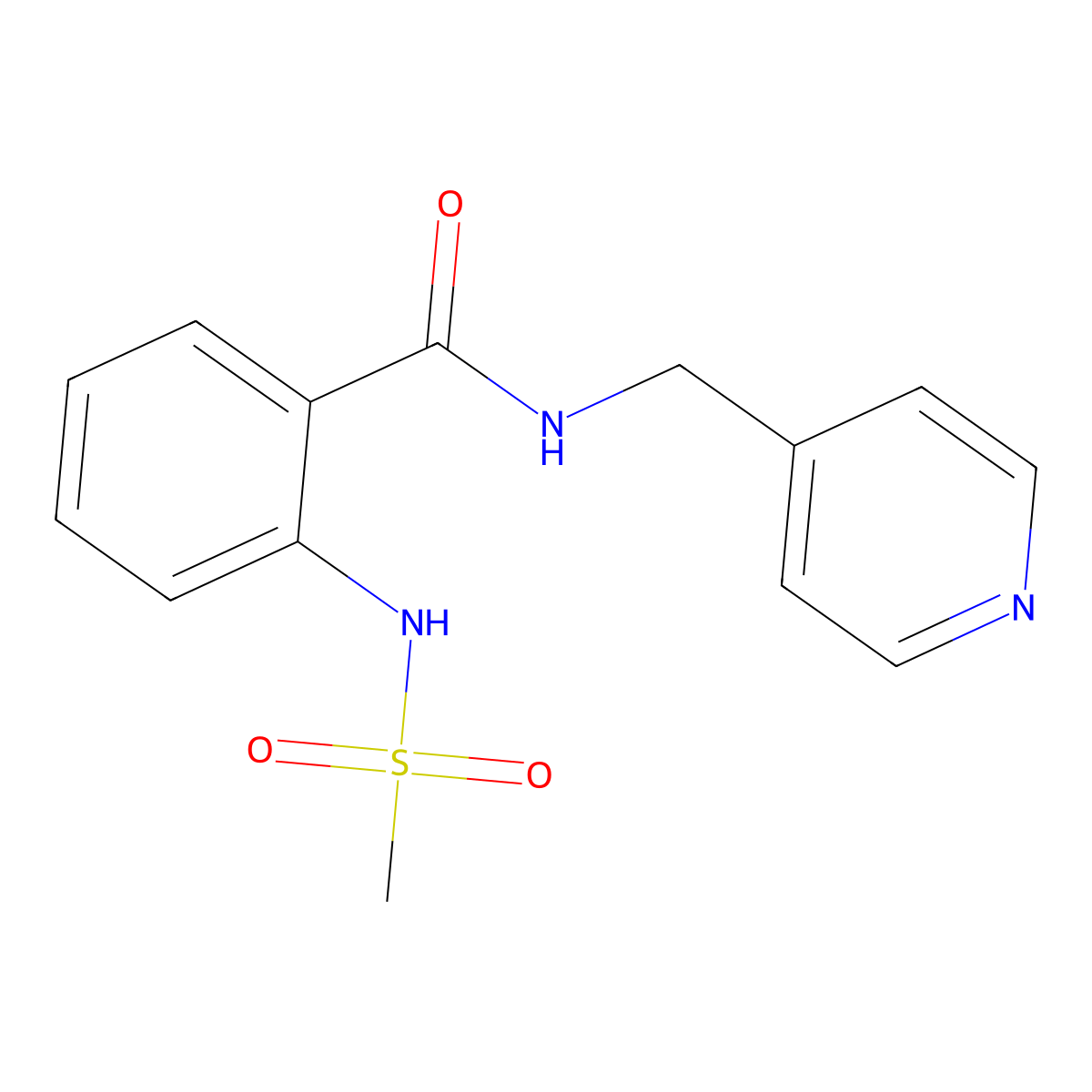 2-(methanesulfonamido)-N-(pyridin-4-ylmethyl)benzamide molecular structure, CAS 831239-98-6