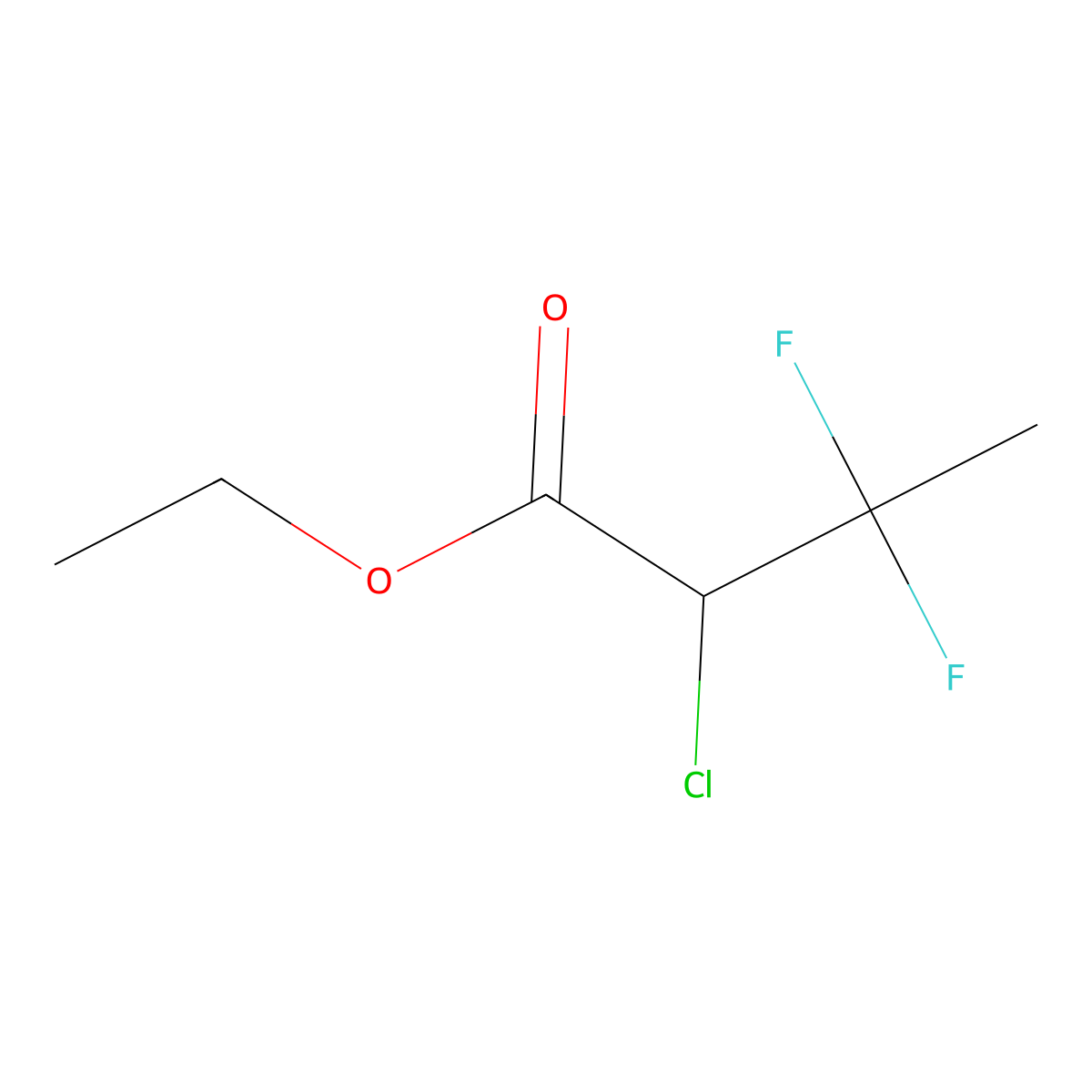 Ethyl 2-chloro-3,3-difluorobutanoate molecular structure, CAS 83124-53-2