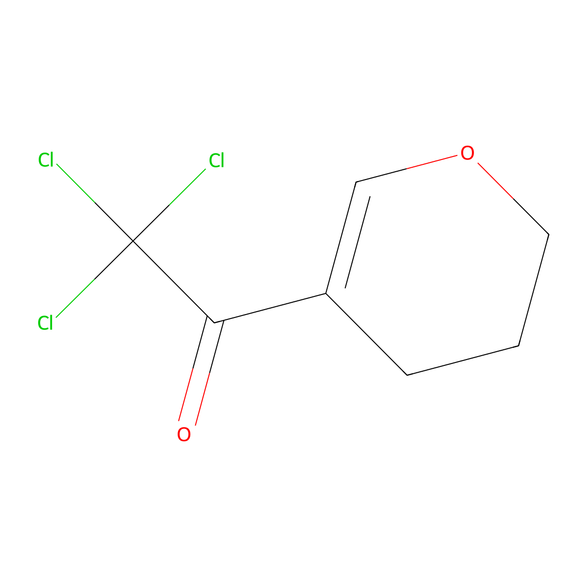 2,2,2-trichloro-1-(3,4-dihydro-2H-pyran-5-yl)ethanone molecular structure, CAS 83124-87-2