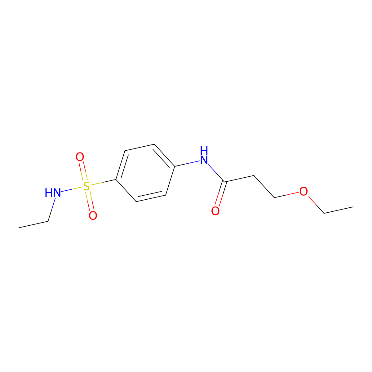 3-ethoxy-N-[4-(ethylsulfamoyl)phenyl]propanamide molecular structure, CAS 831240-02-9