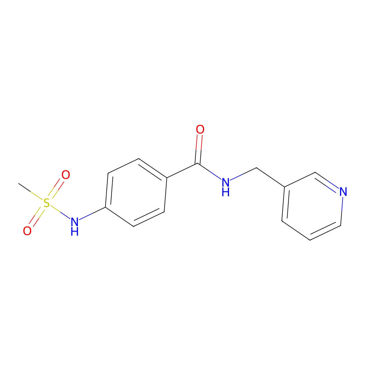 4-(methanesulfonamido)-N-(pyridin-3-ylmethyl)benzamide molecular structure, CAS 831240-16-5
