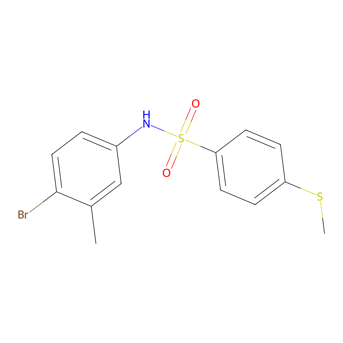 N-(4-bromo-3-methylphenyl)-4-methylsulfanylbenzenesulfonamide molecular structure, CAS 831240-24-5