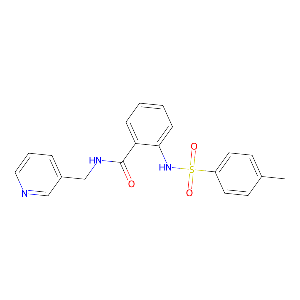 2-[(4-methylphenyl)sulfonylamino]-N-(pyridin-3-ylmethyl)benzamide molecular structure, CAS 831240-27-8