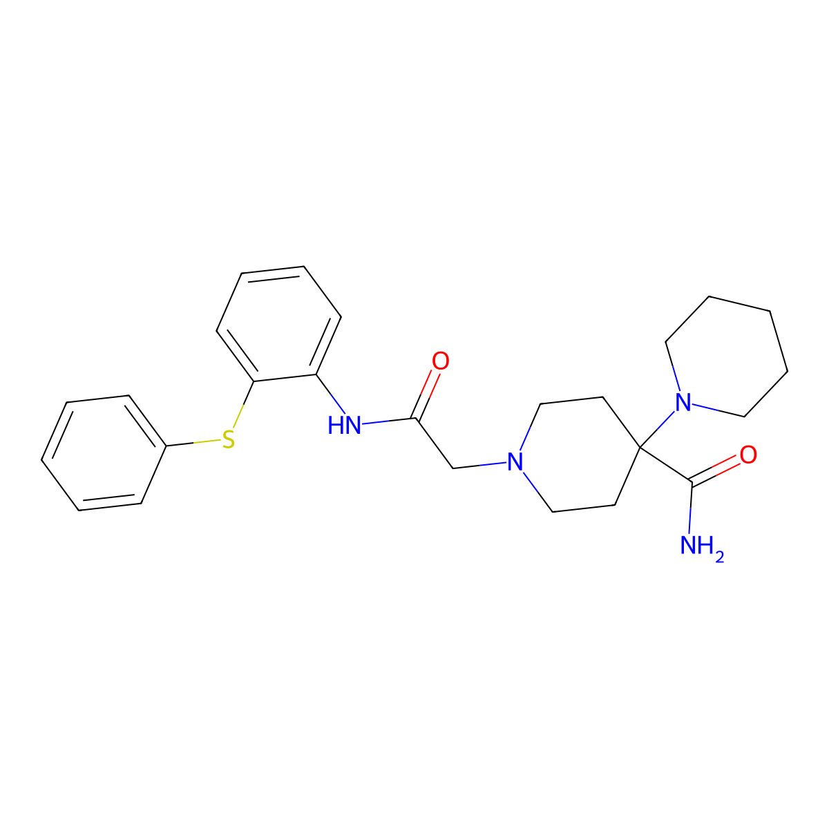 1-[2-Oxo-2-(2-phenylsulfanylanilino)ethyl]-4-piperidin-1-ylpiperidine-4-carboxamide molecular structure, CAS 831240-33-6