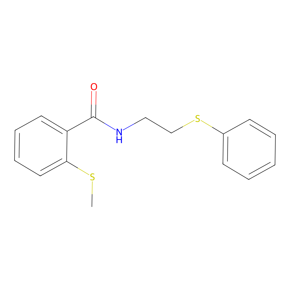 2-methylsulfanyl-N-(2-phenylsulfanylethyl)benzamide molecular structure, CAS 831240-54-1