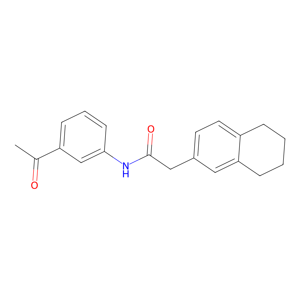 N-(3-acetylphenyl)-2-(5,6,7,8-tetrahydronaphthalen-2-yl)acetamide molecular structure, CAS 831240-64-3