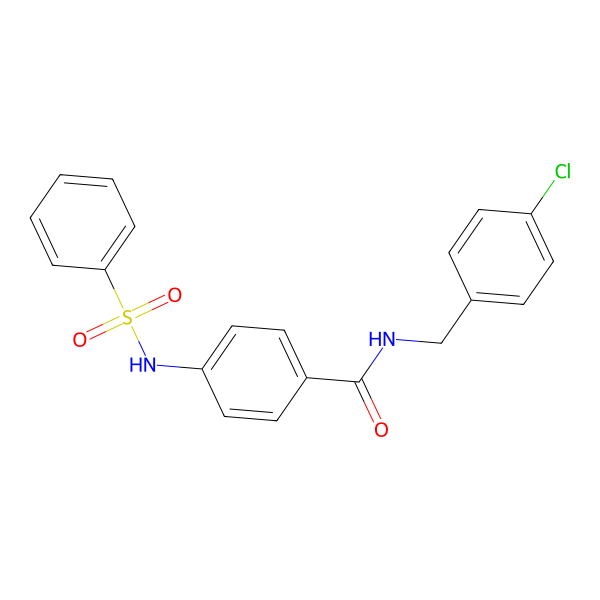 4-(benzenesulfonamido)-N-[(4-chlorophenyl)methyl]benzamide molecular structure, CAS 831240-70-1