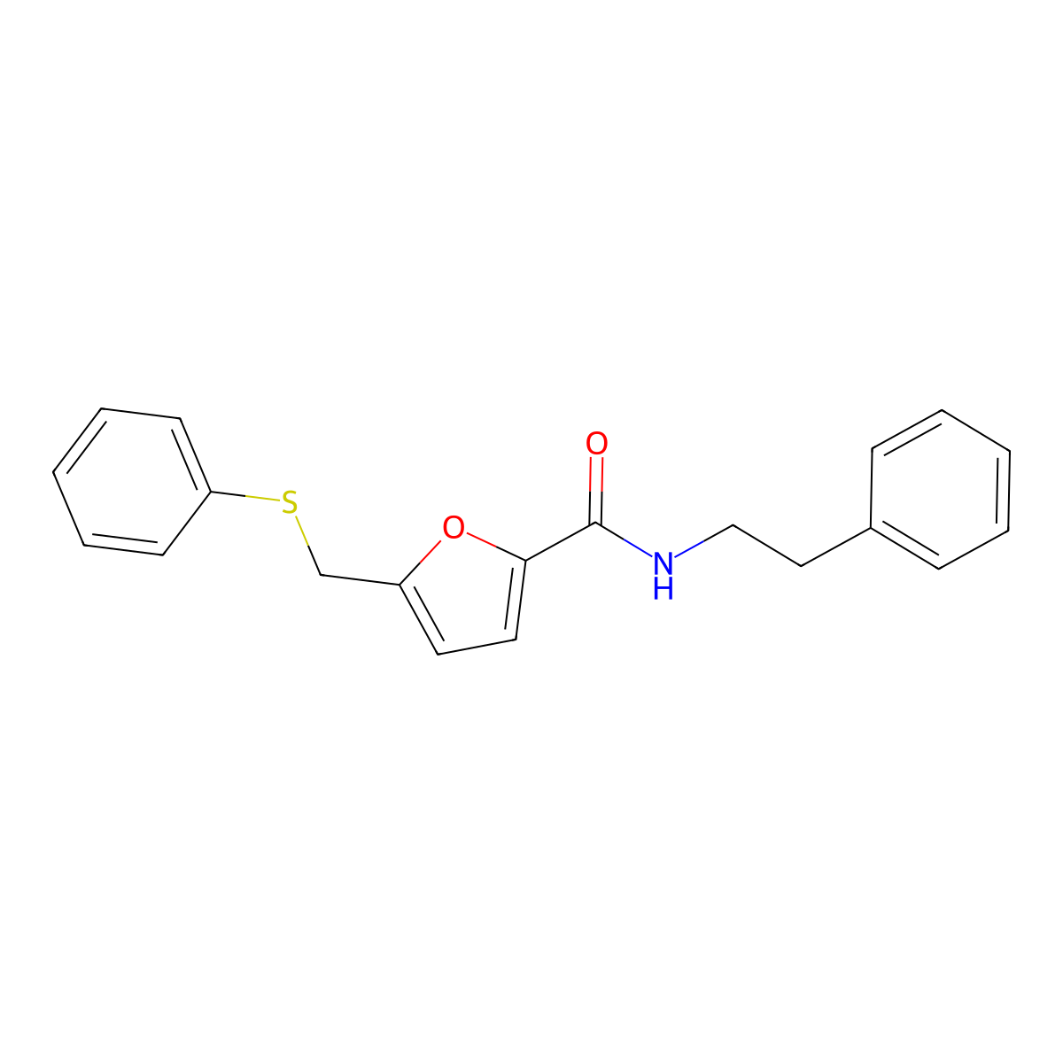N-(2-phenylethyl)-5-[(phenylsulfanyl)methyl]furan-2-carboxamide molecular structure, CAS 831240-77-8