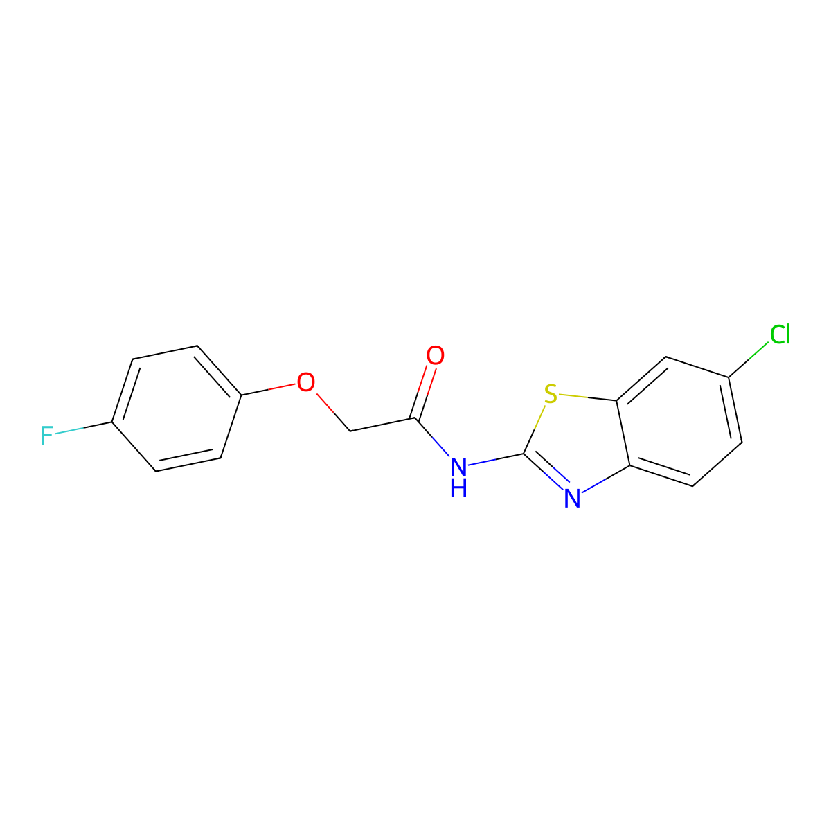 N-(6-chloro-1,3-benzothiazol-2-yl)-2-(4-fluorophenoxy)acetamide molecular structure, CAS 831240-91-6