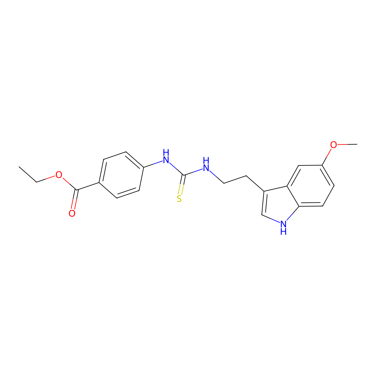 ethyl 4-({[2-(5-methoxy-1H-indol-3-yl)ethyl]carbamothioyl}amino)benzoate molecular structure, CAS 831241-00-0