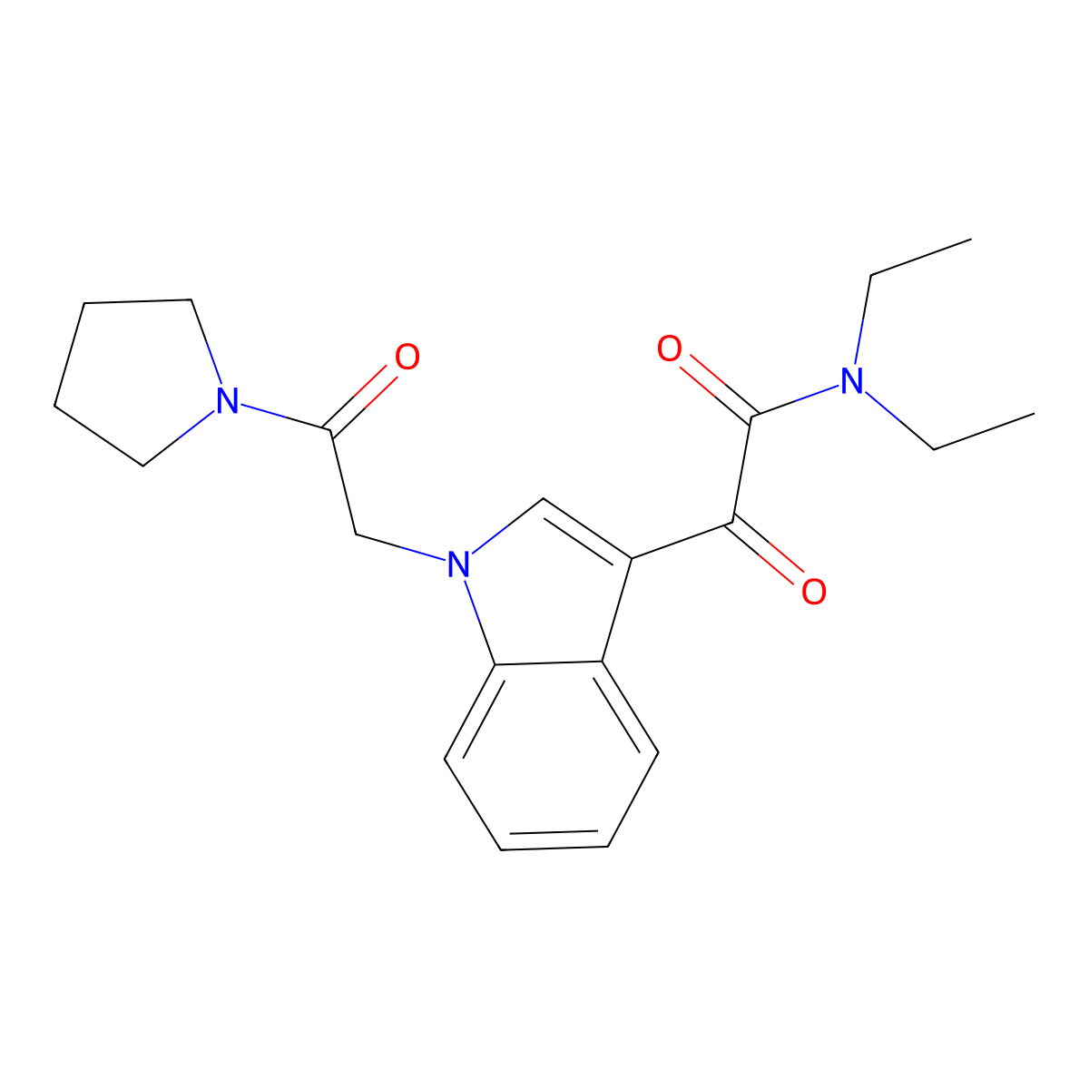 N,N-diethyl-2-oxo-2-{1-[2-oxo-2-(pyrrolidin-1-yl)ethyl]-1H-indol-3-yl}acetamide molecular structure, CAS 831241-01-1