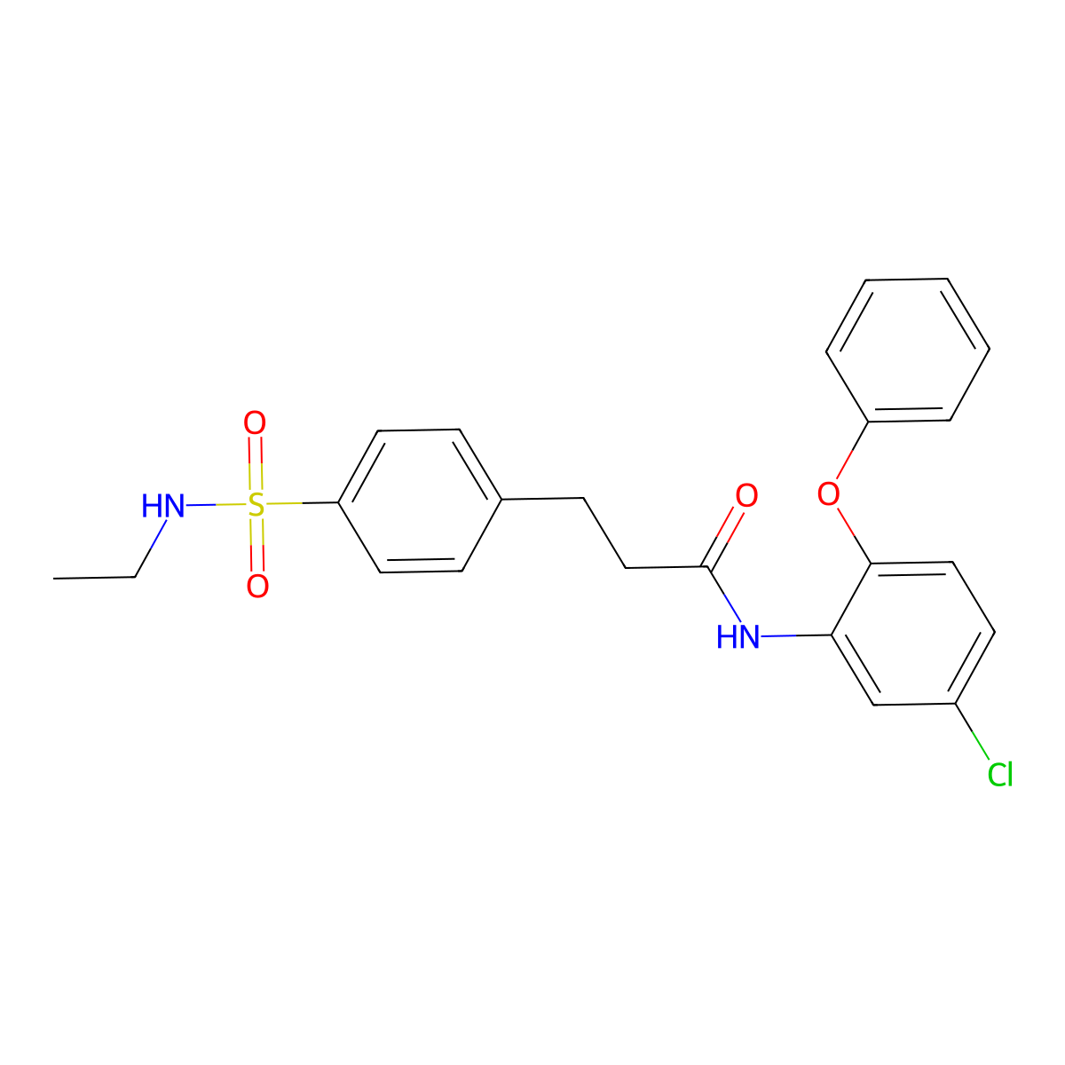 N-(5-chloro-2-phenoxyphenyl)-3-[4-(ethylsulfamoyl)phenyl]propanamide molecular structure, CAS 831241-12-4