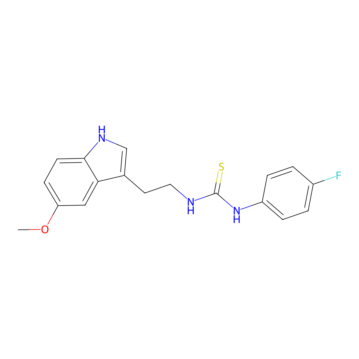 1-(4-fluorophenyl)-3-[2-(5-methoxy-1H-indol-3-yl)ethyl]thiourea molecular structure, CAS 831241-17-9