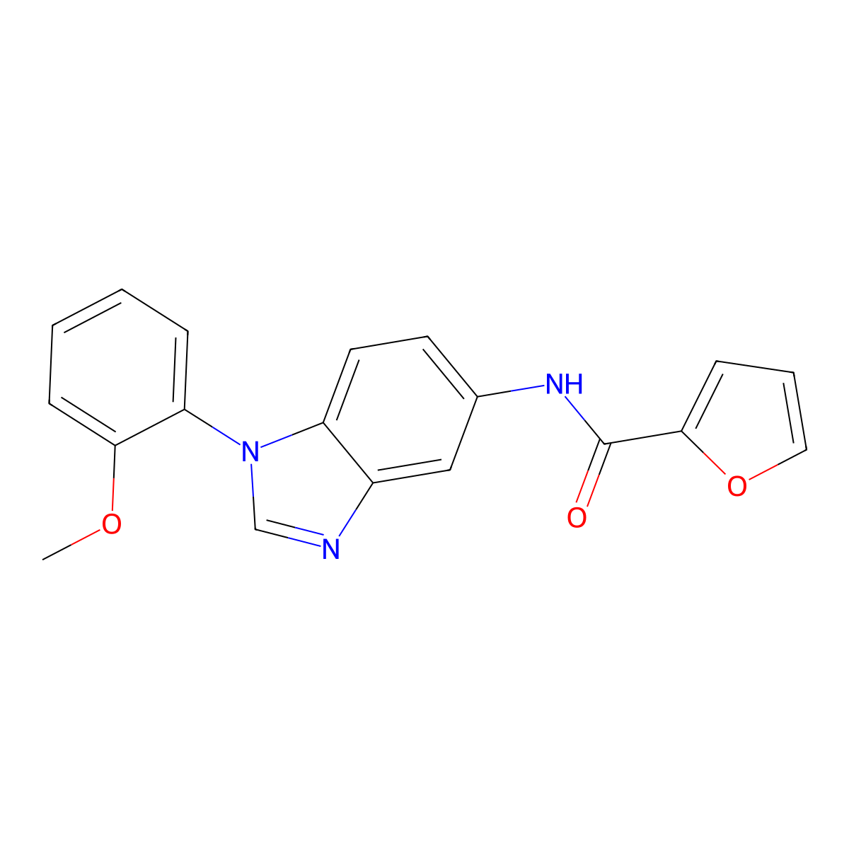 N-[1-(2-methoxyphenyl)benzimidazol-5-yl]furan-2-carboxamide molecular structure, CAS 831241-40-8