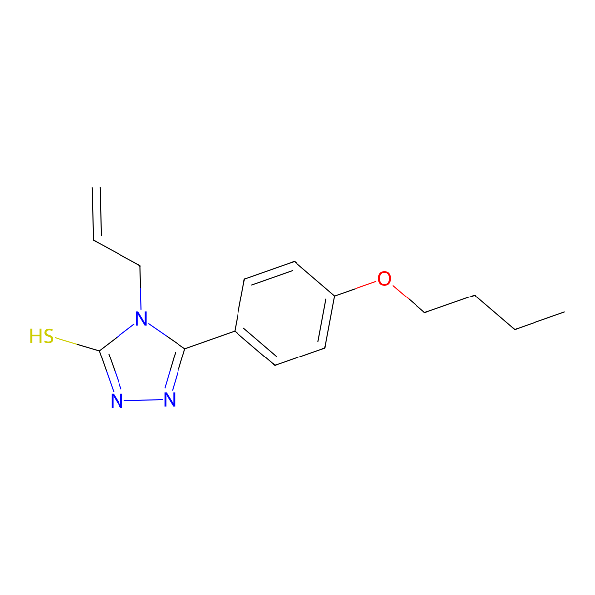 4-allyl-5-(4-butoxyphenyl)-4H-1,2,4-triazole-3-thiol molecular structure, CAS 831241-56-6