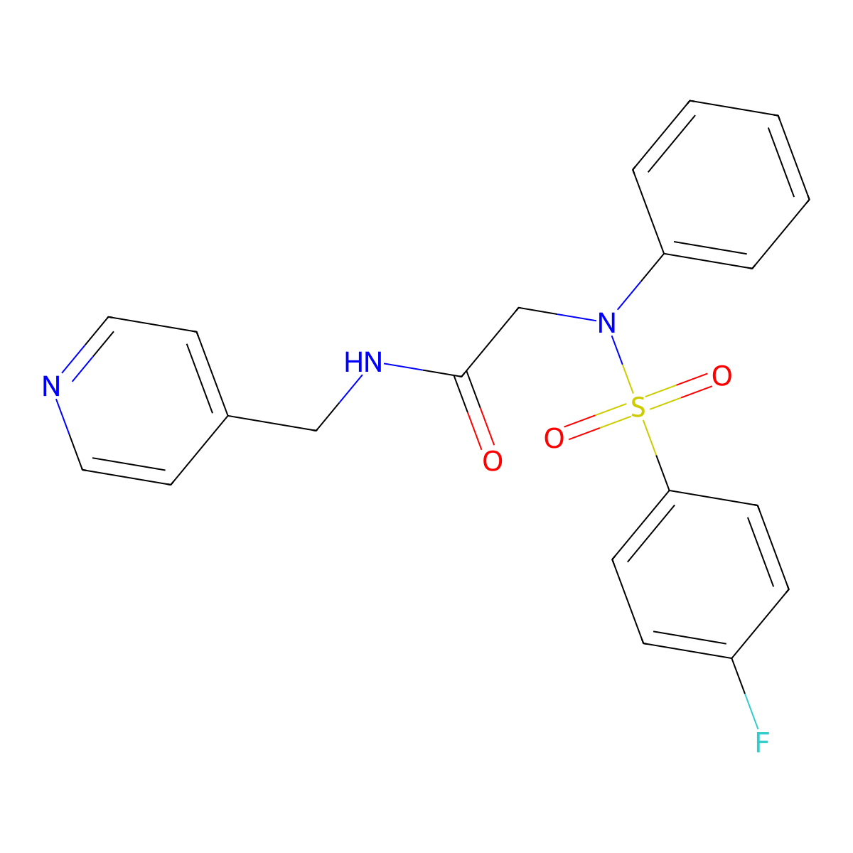 2-(N-(4-fluorophenyl)sulfonylanilino)-N-(pyridin-4-ylmethyl)acetamide molecular structure, CAS 831241-60-2