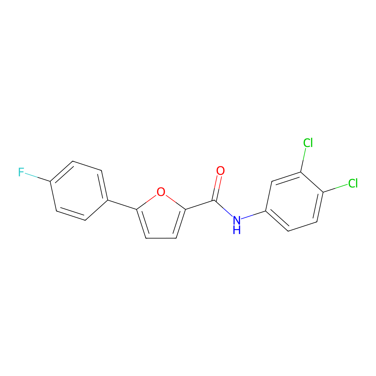 N-(3,4-dichlorophenyl)-5-(4-fluorophenyl)furan-2-carboxamide molecular structure, CAS 831241-68-0