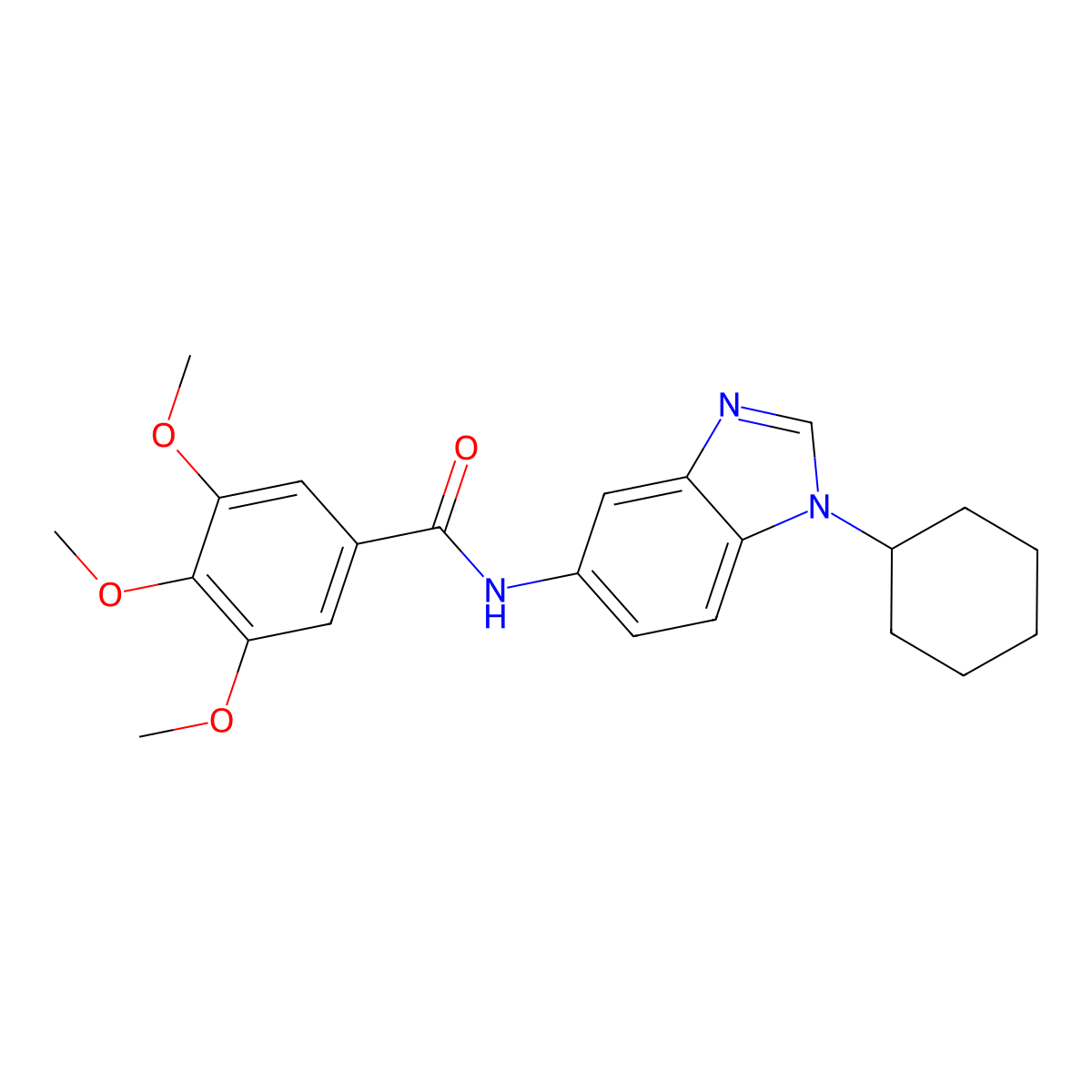 N-(1-cyclohexylbenzimidazol-5-yl)-3,4,5-trimethoxybenzamide molecular structure, CAS 831241-73-7