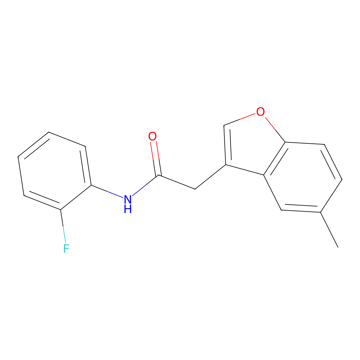 N-(2-fluorophenyl)-2-(5-methyl-1-benzofuran-3-yl)acetamide molecular structure, CAS 831241-80-6