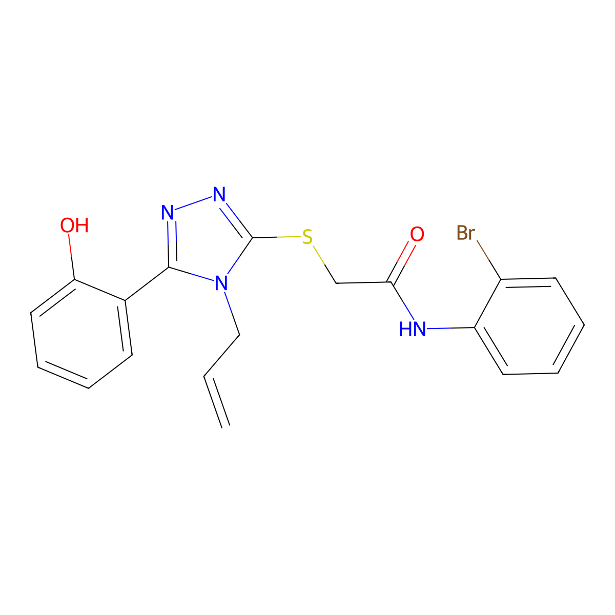 N-(2-bromophenyl)-2-{[5-(2-hydroxyphenyl)-4-(prop-2-en-1-yl)-4H-1,2,4-triazol-3-yl]sulfanyl}acetamide molecular structure, CAS 831242-25-2