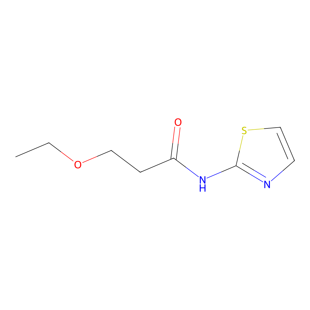 3-ethoxy-N-(1,3-thiazol-2-yl)propanamide molecular structure, CAS 831242-29-6
