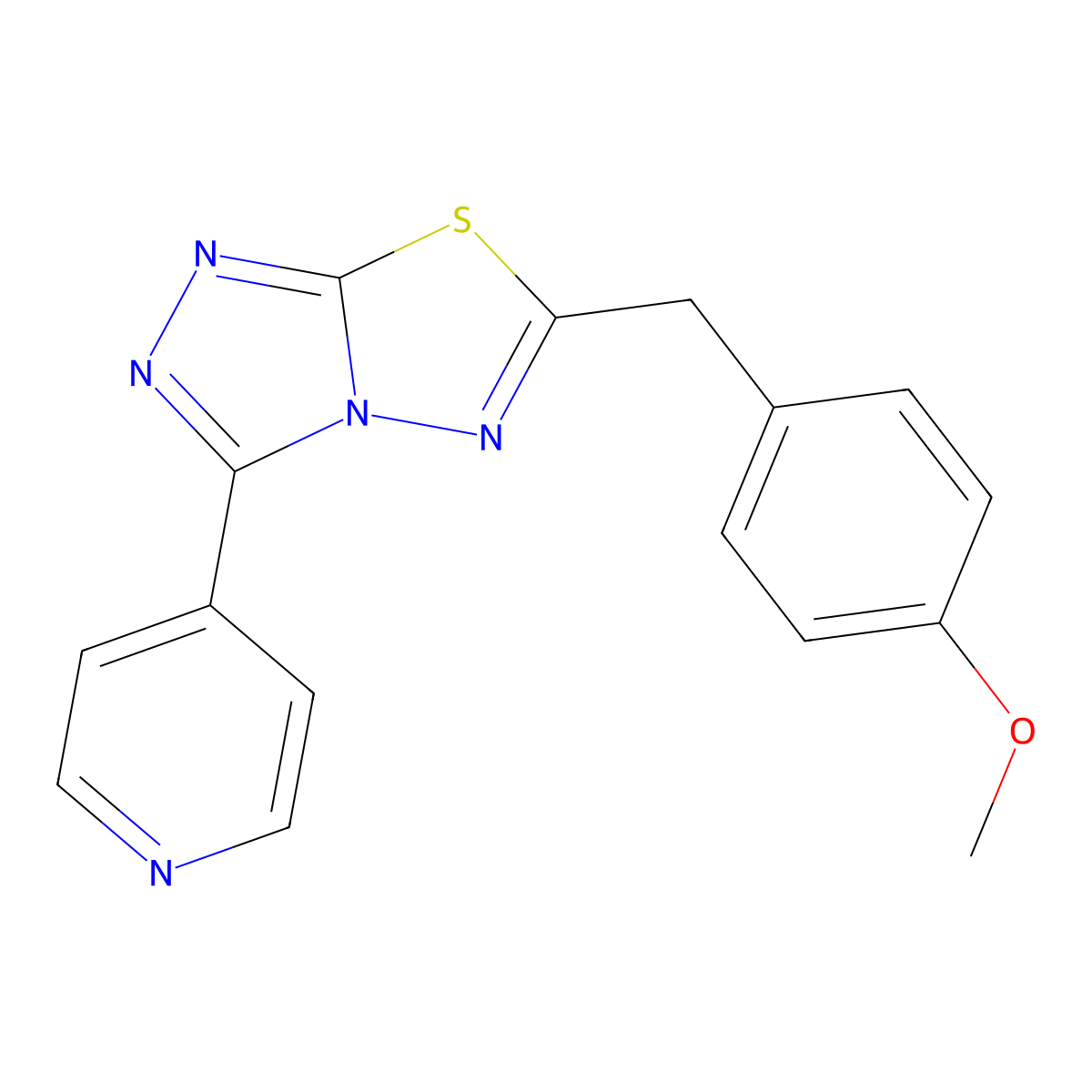 6-[(4-Methoxyphenyl)methyl]-3-pyridin-4-yl-[1,2,4]triazolo[3,4-b][1,3,4]thiadiazole molecular structure, CAS 831242-31-0