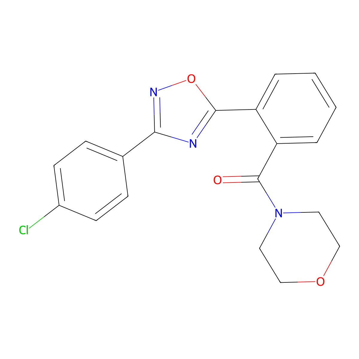 [2-[3-(4-Chlorophenyl)-1,2,4-oxadiazol-5-yl]phenyl]-morpholin-4-ylmethanone molecular structure, CAS 831242-34-3