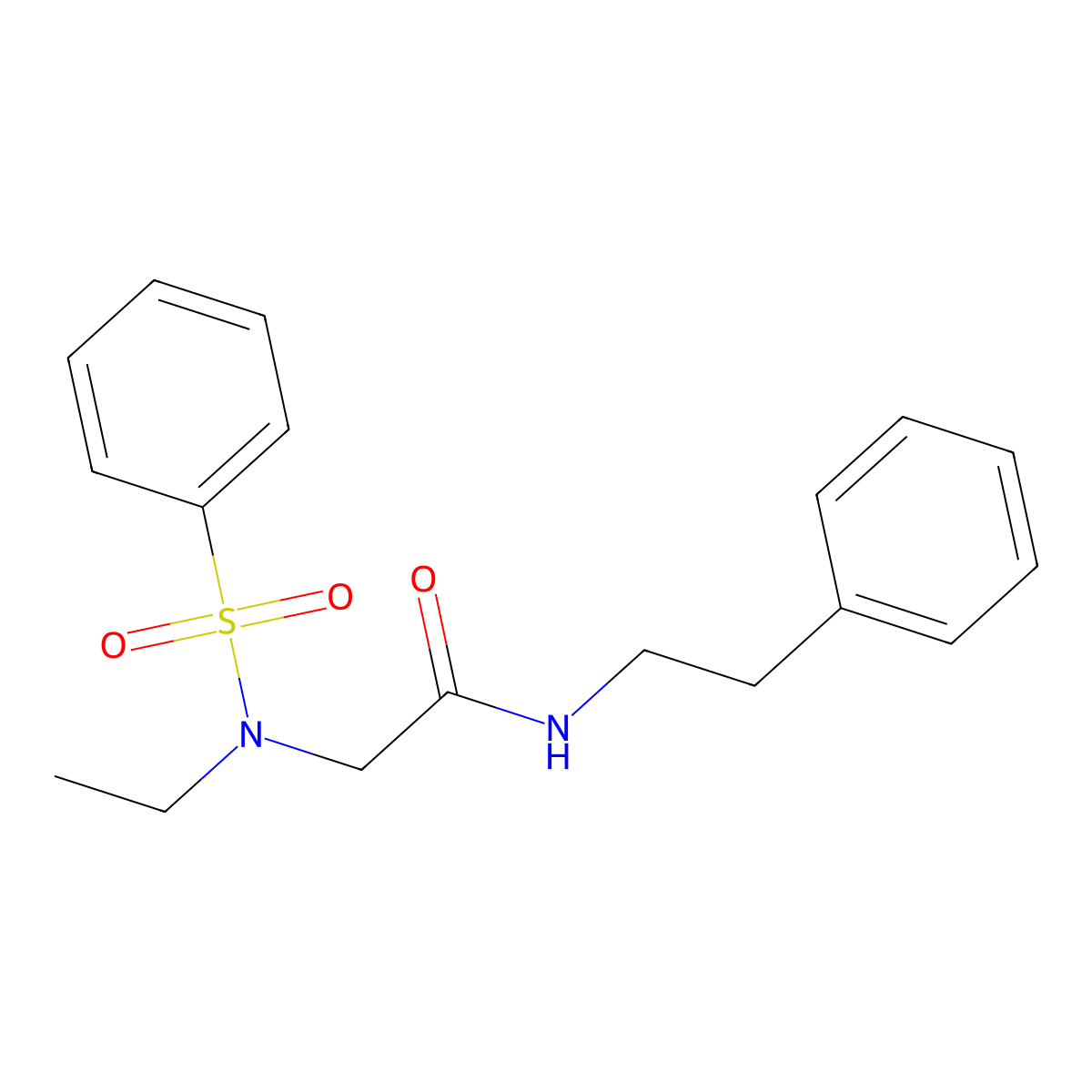 N~2~-ethyl-N-(2-phenylethyl)-N~2~-(phenylsulfonyl)glycinamide molecular structure, CAS 831242-49-0
