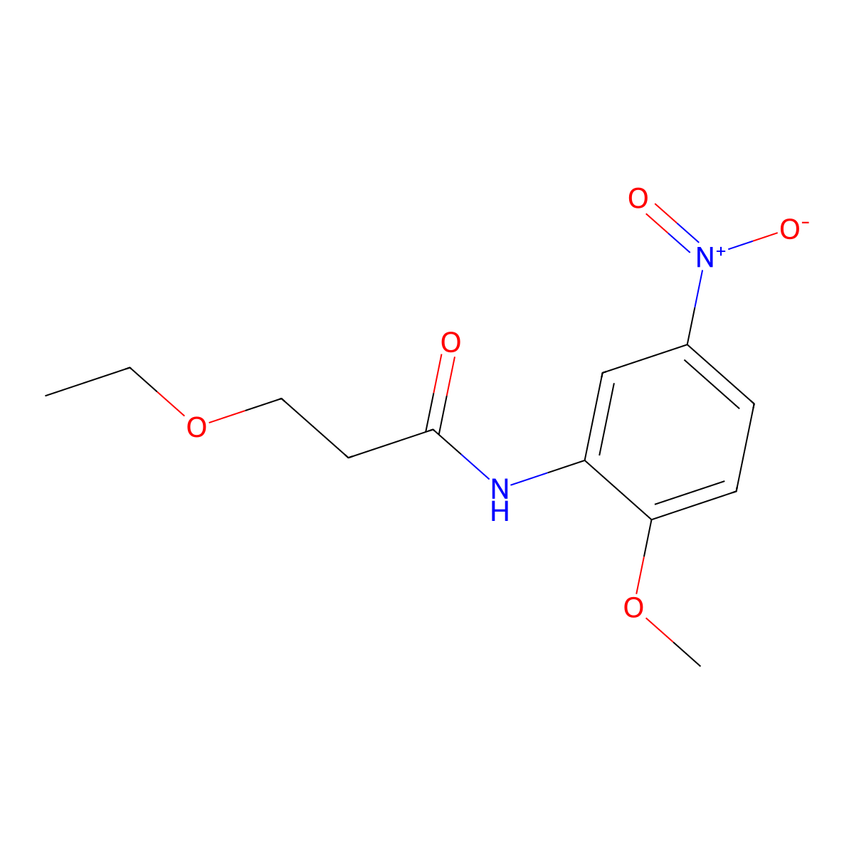 3-ethoxy-N-(2-methoxy-5-nitrophenyl)propanamide molecular structure, CAS 831242-56-9
