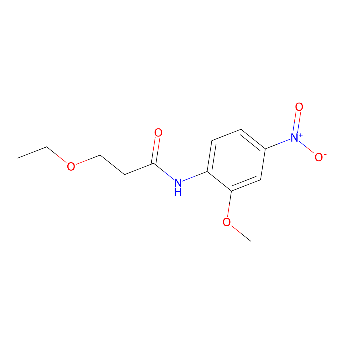 3-ethoxy-N-(2-methoxy-4-nitrophenyl)propanamide molecular structure, CAS 831242-57-0